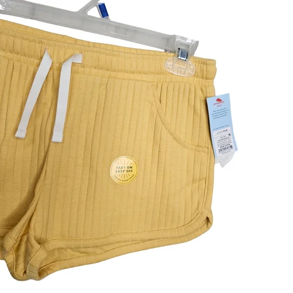 Cat & Jack Girl's Yellow Athletic Shorts Pockets Stretch NWT Girl's Large Plus - Picture 4 of 8